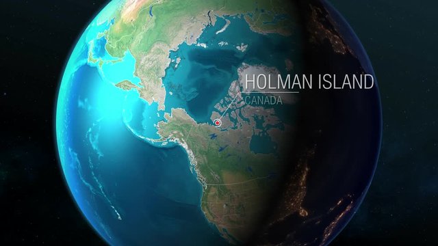 Canada - Holman Island - Zooming from space to earth