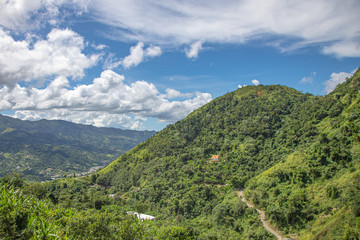Fototapeta na wymiar Hills of Jayuya, Puerto Rico. 