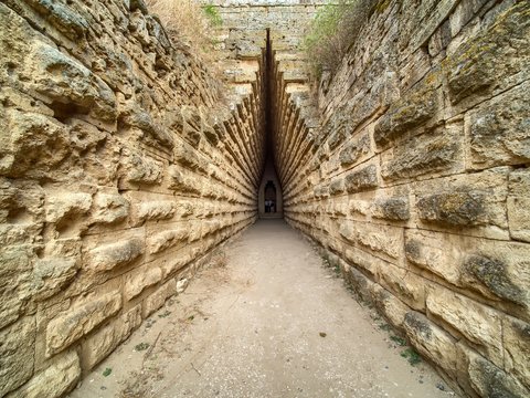 Inside royal kurgan in Kerch.