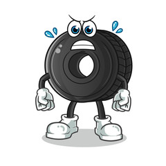 tire angry cartoon vector mascot illustration