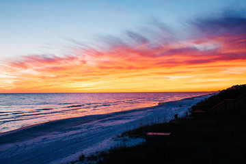 Beautiful sunset on the beach in Destin Florida