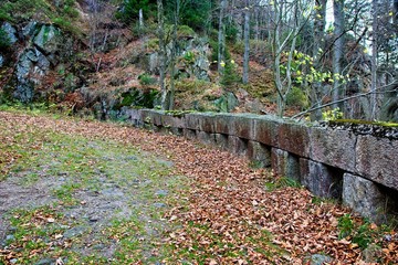 Autumn landscape with old mountain path
