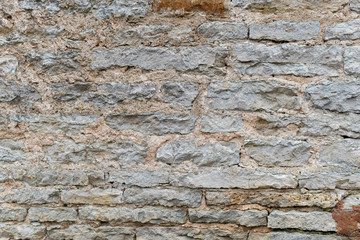 Magnificent old limestone brick wall.