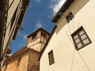 Fototapeta na wymiar Facades of three houses in Covarrubias