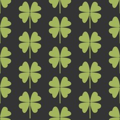 Seamless pattern with a simple leaf of clover
