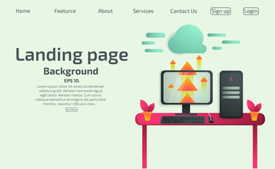 Vector background illustration Computer website and data storage