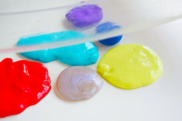 Slime on a white background.Funny children's toy.