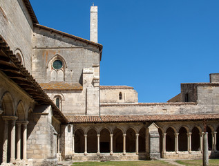 : Medieval French Cloisters at the Collegiale church of Saint Emilion, France