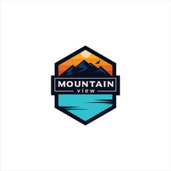 Mountain Outdoor Logo Design ,Hiking, Camping, Expedition And Outdoor Adventure. Exploring Nature For Badges, Banners, Emblem 