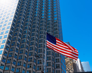 US flag in downtown Miami