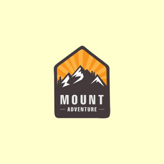 Alpine Mountain Adventure logo . Mountain Outdoor Logo Design ,Hiking, Camping, Expedition And Outdoor Adventure. Exploring Nature