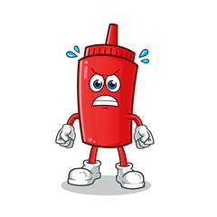 ketchup angry mascot vector cartoon illustration