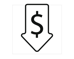 Simple icon vector with sale arrow shape