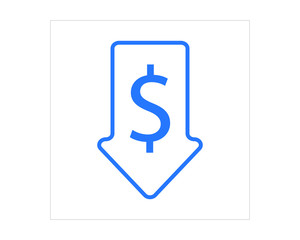 Simple icon vector with sale arrow shape