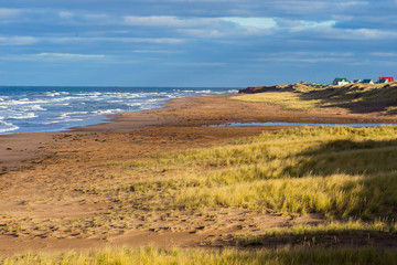 Secluded beach on the north shore of Prince Edward Island, Canada.
