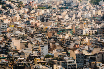 Top view of Athens from Acropolis in Greece.