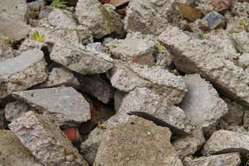 A Pile of Broken Concrete Hardcore Rubble.