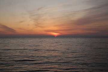 beautiful sunset or sunrise over the sea