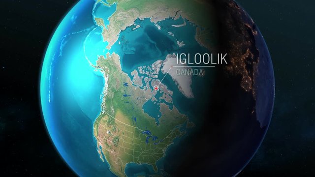 Canada - Igloolik - Zooming from space to earth