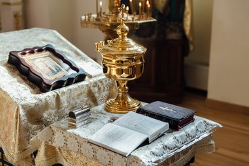 Orthodox baptism in the church