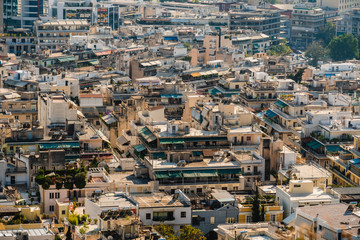 Top view of Athens from Acropolis in Greece.