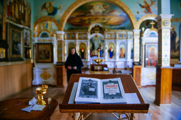Orthodox baptism in the church