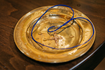 Orthodox baptism in the church