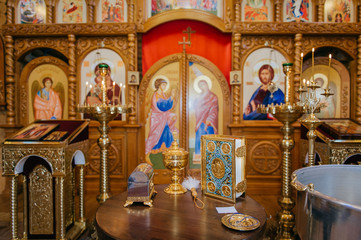 Orthodox baptism in the church