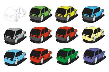 suv different color set vector