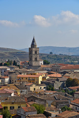 Fototapeta na wymiar Panoramic view of Melfi, an old town in the Basilicata region, in Italy.