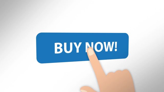 Animated Hand Clicking  "Buy Now!" Button.
