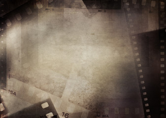 Brown film strip frames movie background