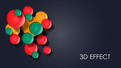 Abstract illustration. Banner with colorful circles. Multi-colored pills.