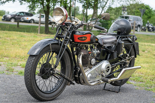 Motorcycle Gnome Rhone, 1929 on June 08, 2019 in Paaren in Glien by Berlin, Germany.