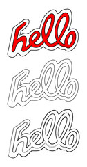 hello word lettering vector illustration