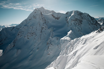 on a snowy peak in the Alps