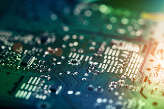 Close-up of electronic circuit board