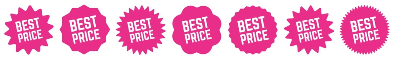 Best Price Tag Pink | Special Offer Icon | Sale Sticker | Deal Label | Variations