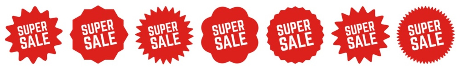 Super Sale Tag Red | Special Offer Icon | Sticker | Deal Label | Variations