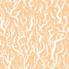 Abstract tangled sea waves seamless pattern. Monochrome wavy striped background. Endless backdrop. Vector illustration