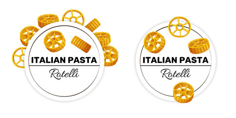 Set of labels for rotelli, italian pasta.