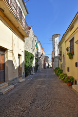 Fototapeta na wymiar The narrow streets of Melfi, a mountain village in the Basilicata region, in Italy
