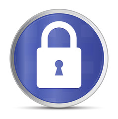 Padlock close icon prime blue round button vector illustration design silver frame push button
