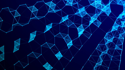 Futuristic hexagon background. Abstract technology background. Honeycomb concept. Big data. 3d