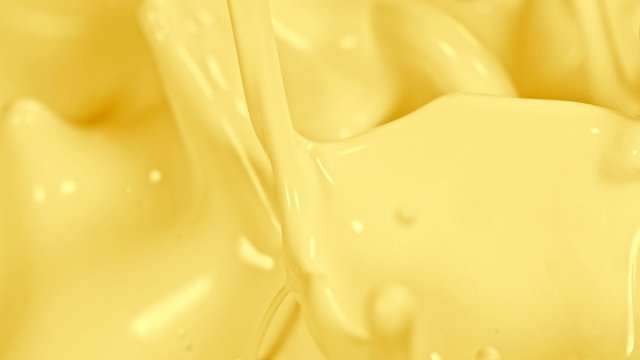 Super Slow Motion Shot of Pouring and Splashing Banana Milk at 1000fps.