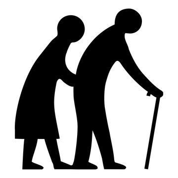 Elderly couple symbol icon