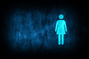 Woman icon abstract blue background illustration digital texture design concept