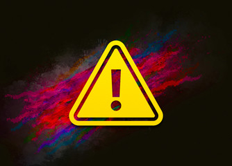 Alert icon colorful paint abstract background brush strokes illustration design