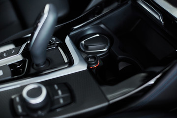 Naklejka premium Modern black car interior