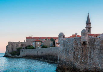 budva's Old Town views at sunset